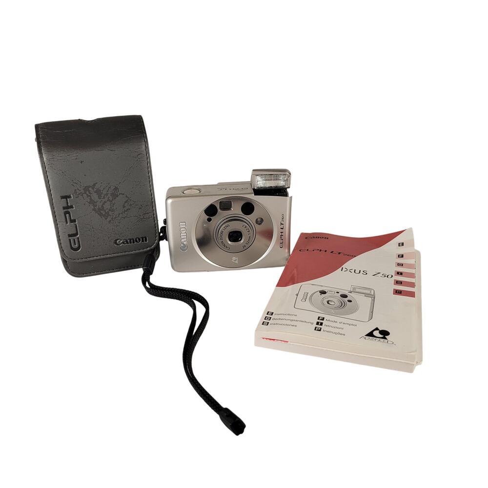 Canon ELPH LT260 IXUS Z50 APS Film Camera w/ Case & Manual - Tested Power